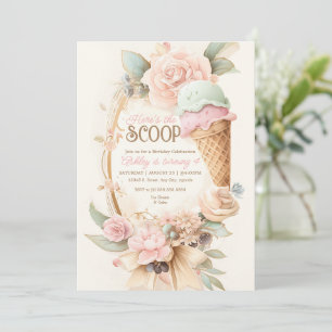 Invitation Cadre de glace vintage, Glace Blush