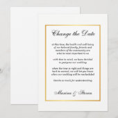 Invitation Cadre de glamour doré pour changement de date d'év (Devant / Derrière)