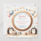 Invitation Cadre de hérisson d'invitation d'anniversaire pour (Dos)