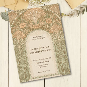 Invitation Cadre de jardin botanique Art Nouveau Rétro Vintag