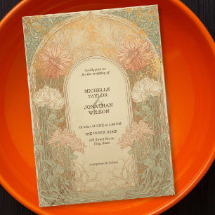 Invitation Cadre de jardin botanique Art Nouveau Rétro Vintag