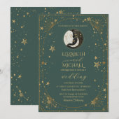 Invitation Cadre de lune de soleil céleste Mariage (Devant / Derrière)