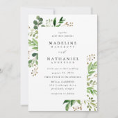 Invitation Cadre de mariage à la verdure à l'aquarelle (Devant)