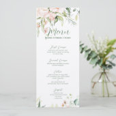 Invitation Cadre de mariage aux roses roses pastel (Debout devant)