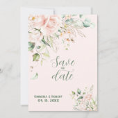 Invitation Cadre de mariage aux roses roses pastel (Devant)