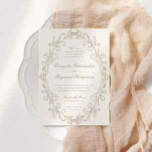 Invitation Cadre de mariage baroque romantique orné