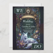 Invitation Cadre de mariage de renard Steampunk. (Devant)