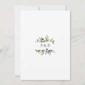 Invitation Cadre de mariage de verdure à l'aquarelle (Dos)