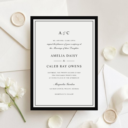 Invitation Cadre de mariage élégant classique