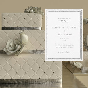 Invitation Cadre de mariage élégant en argent
