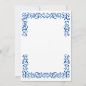 Invitation Cadre de mariage élégant vintage bleu  (Dos)