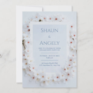 Invitation Cadre de mariage Fleur de cerisier blanche douce