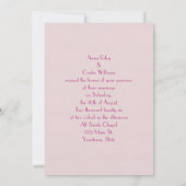 Invitation Cadre de mariage fleuri de couleur rose avec bordu (Dos)