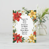 Invitation Cadre de mariage floral élégant (Debout devant)