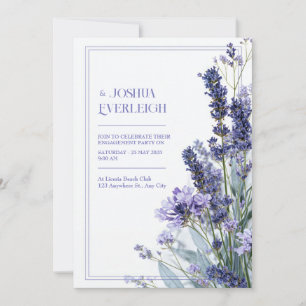 Invitation Cadre de mariage floral esquisse sarcelle lavande