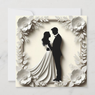 Invitation Cadre de mariage floral pour mariée romantique