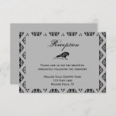 Invitation Cadre de Mariage Gothique Corbeau Noir Réception (Devant / Derrière)