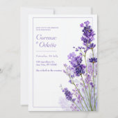 Invitation Cadre de mariage lavande aquarelle violet clair (Devant)