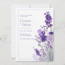 Cadre de mariage lavande aquarelle violet clair