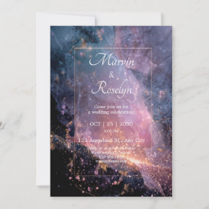 Invitation Cadre de mariage Luxe Nébuleuse du coucher de sole