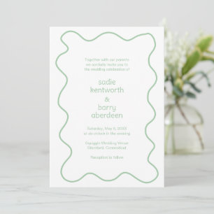 Invitation Cadre de Mariage moderne de taille simple vert