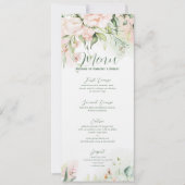 Invitation Cadre de menu de mariage avec des roses roses past (Devant)