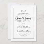 Invitation Cadre de monogramme d'ouverture de grande entrepri (Devant)