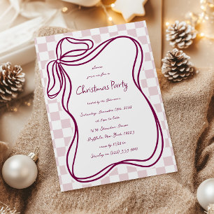 Invitation Cadre de Noël à arc dessiné à la main de manière f