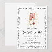 Invitation Cadre de nœud dessiné à la main avec fantaisie pou (Devant / Derrière)