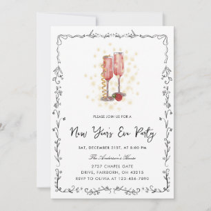 Invitation Cadre de nœud dessiné à la main de fantaisie Fête 