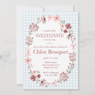 Invitation Cadre de noeud papillon sauvage bleu ciel 001 sur 