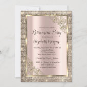 Invitation Cadre de paillettes dorées festives, Je (Devant)