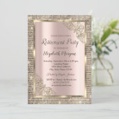 Invitation Cadre de paillettes dorées festives, Je (Debout devant)