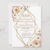 Invitation Cadre de parties scintillant avec Fleurs invitatio (Devant)