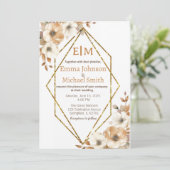 Invitation Cadre de parties scintillant avec Fleurs invitatio (Debout devant)