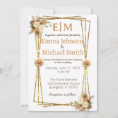 Invitation Cadre de parties scintillant avec Fleurs invitatio (Devant)