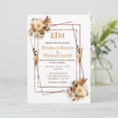 Invitation Cadre de parties scintillant avec Fleurs invitatio (Debout devant)