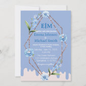 Invitation Cadre de parties scintillant avec Fleurs invitatio (Devant)