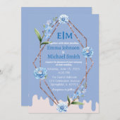 Invitation Cadre de parties scintillant avec Fleurs invitatio (Devant / Derrière)