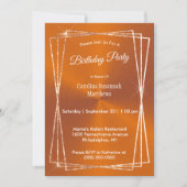 Invitation Cadre de Parties scintillant orange moderne Annive (Devant)