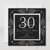 Invitation Cadre de perle élégant pour les 30 ans de mariage (Devant)