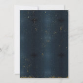 Invitation Cadre de robe à sequins dorés, Bleu foncé 50e anni (Dos)