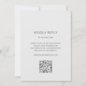 Invitation Cadre de roses 3D blanches pour mariage simple (Dos)
