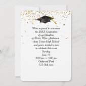 Invitation Cadre de ruban et noeud noir pour fête de fin d'ét (Dos)