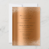 Invitation Cadre de sable de feuilles de paillettes de rose c (Devant)