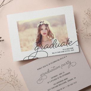 Invitation Cadre de script Photo Graduation Party