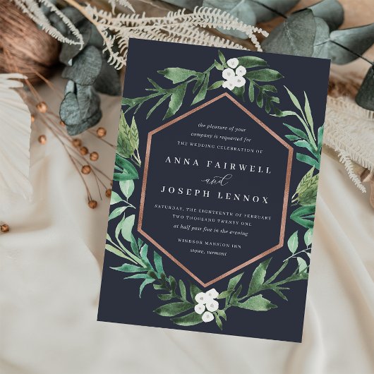 Invitation Cadre de serre | Mariage botanique aquarelle