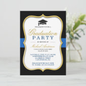 Invitation Cadre de support Or Parti de graduation moderne (Debout devant)