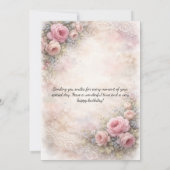 Invitation Cadre de thé rose vintage pour anniversaire | (Dos)
