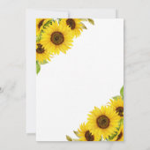 Invitation Cadre de tournesol Baptême Christening (Dos)